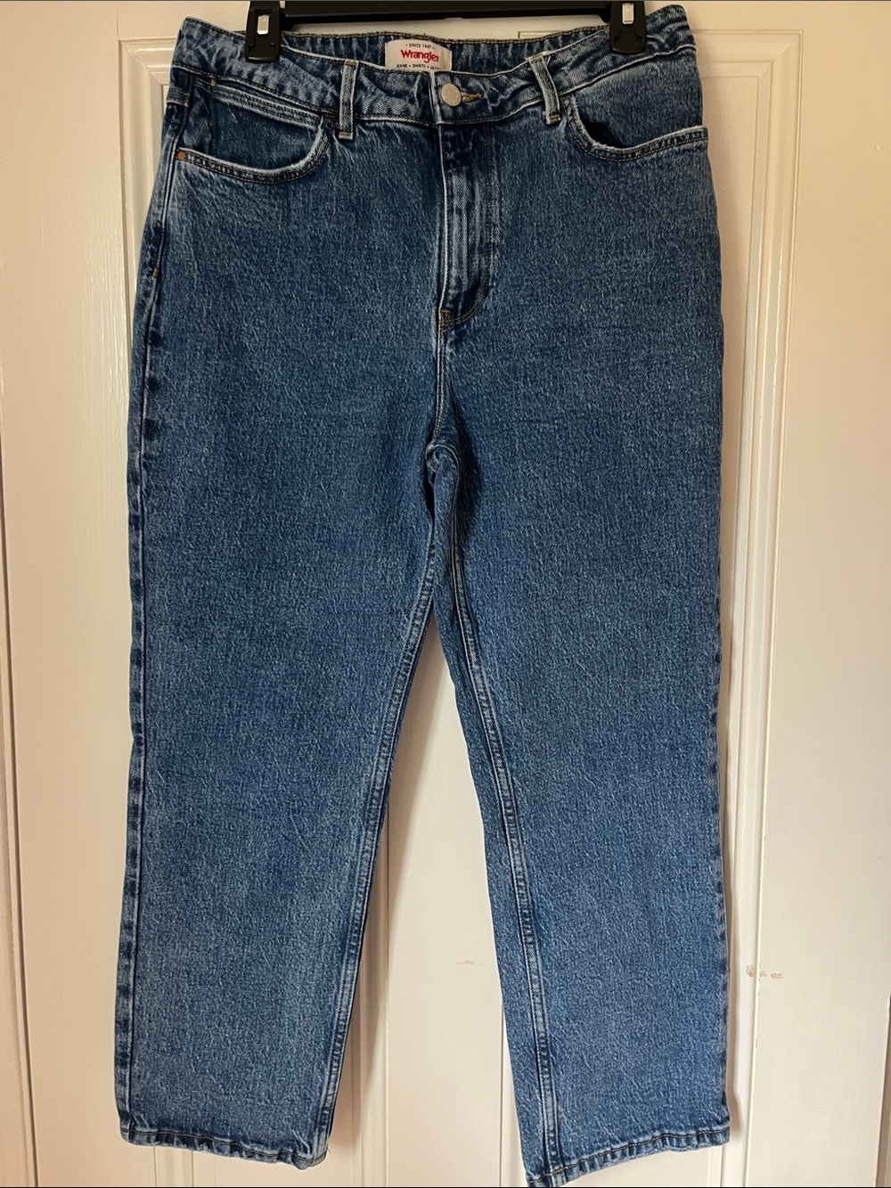 Wrangler high rise rodeo straight crop Denim Jeans size 12